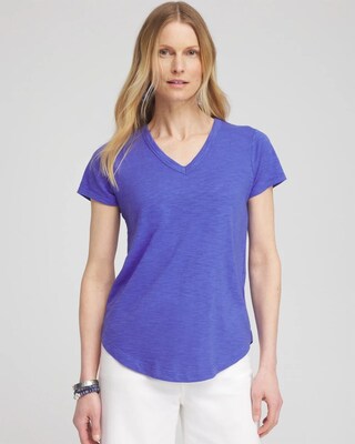 Cap Sleeve V-neck Tee