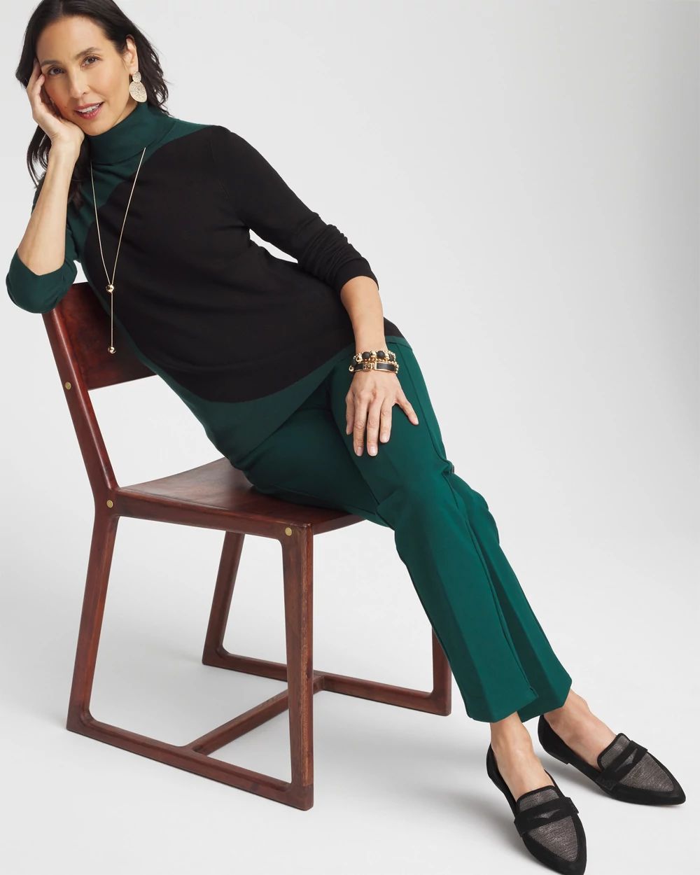 ECOVERO™ Colorblock Turtleneck Sweater