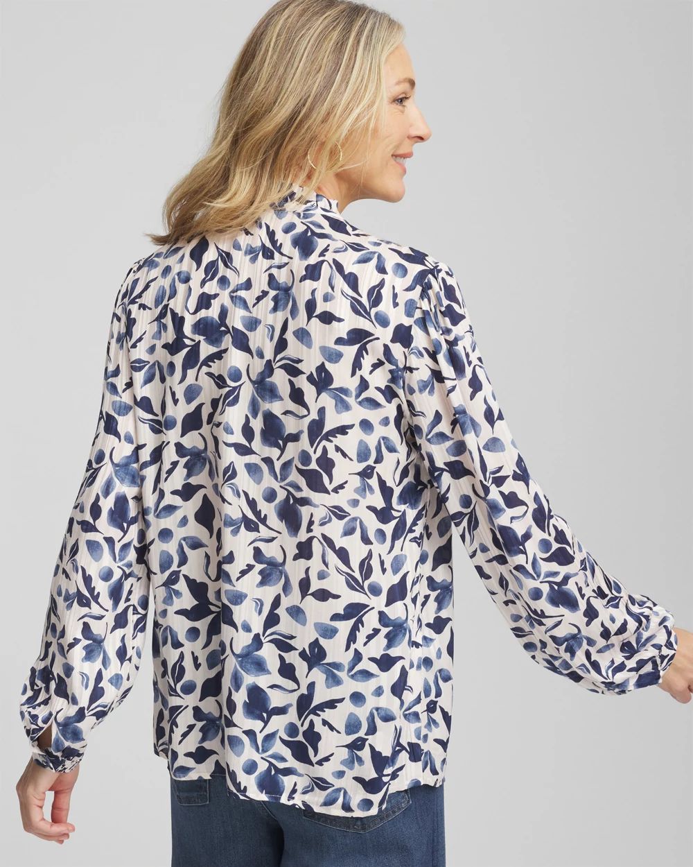 Georgette Ruffled-Hem Blouse