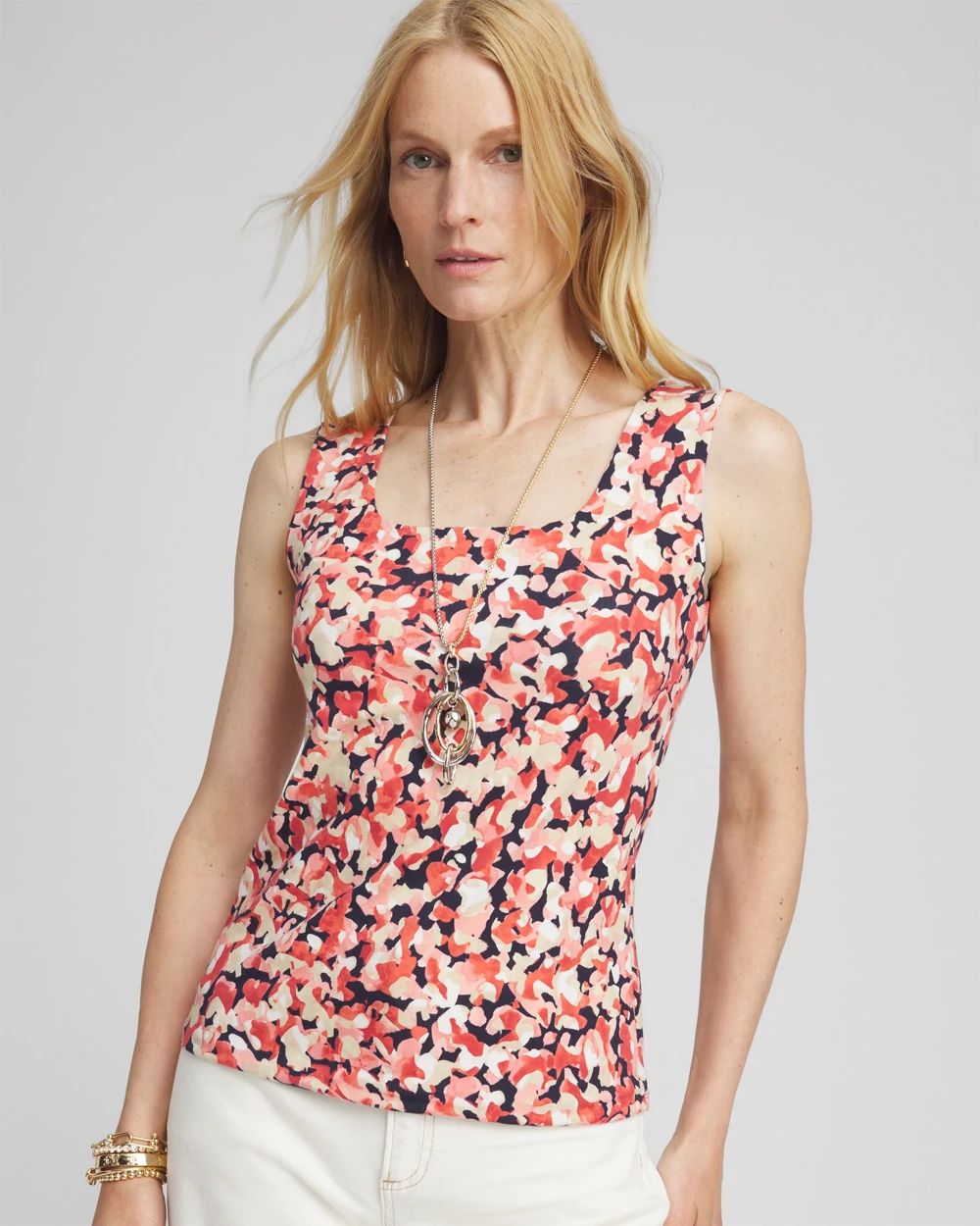 Contour Cotton™ Abstract Square Neck Tank