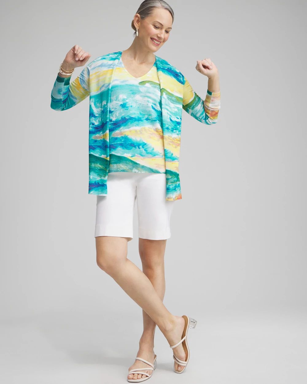 Spun Rayon Watercolor Cardigan