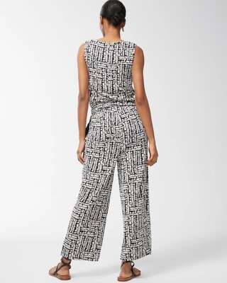 Travelers Pebble Print Tie Waist Jumpsuit