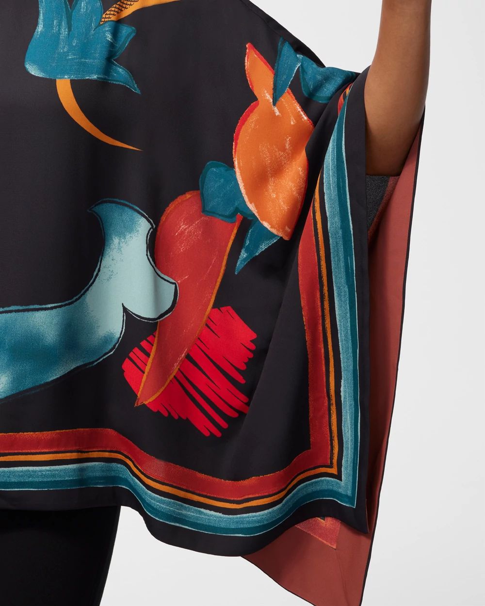 Foliage Print Poncho