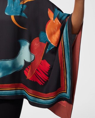 Foliage Print Poncho