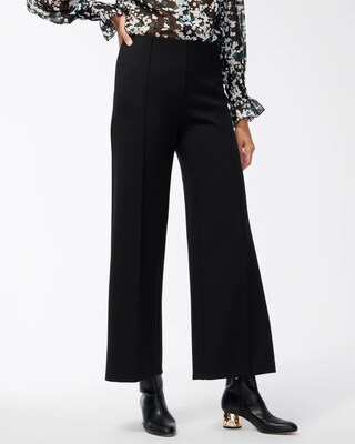 Ponte Pintuck Wide Leg Ankle Pants click to view larger image.