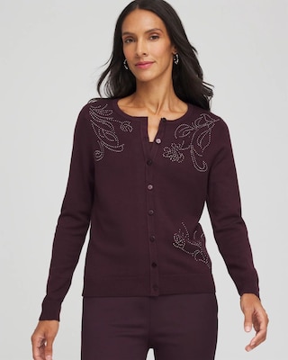 Ella Embellished Crewneck Cardigan
