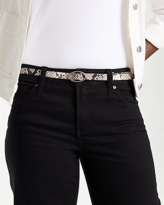 Skinny Leather Python Belt click to view larger image.