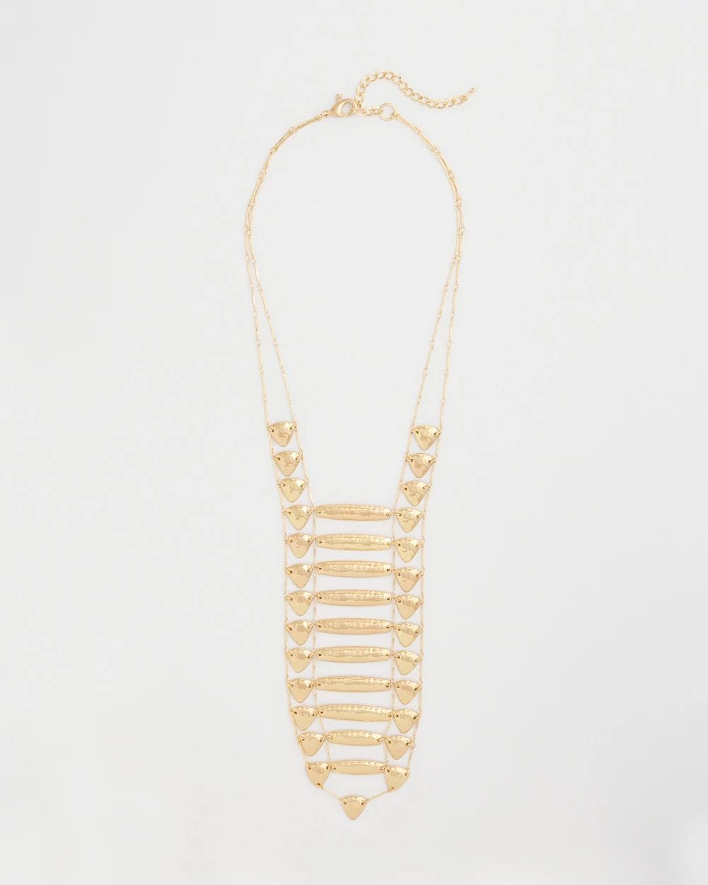 Golden Textured Bib Necklace