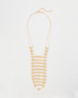 Golden Textured Bib Necklace