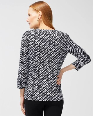 Pima Abstract 3/4 Sleeve Everyday Tee