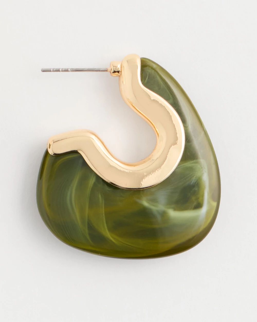 Green Resin Hoop Earrings click to view larger image.