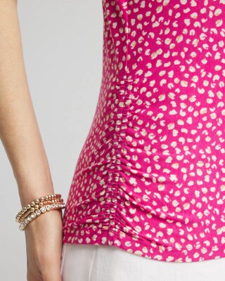 Touch of Cool™ Cheetah Ruched Banded Hem Top click to view larger image.