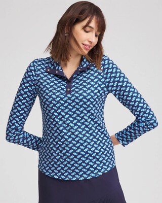 Zenergy® UPF Snap-front Mockneck Pullover