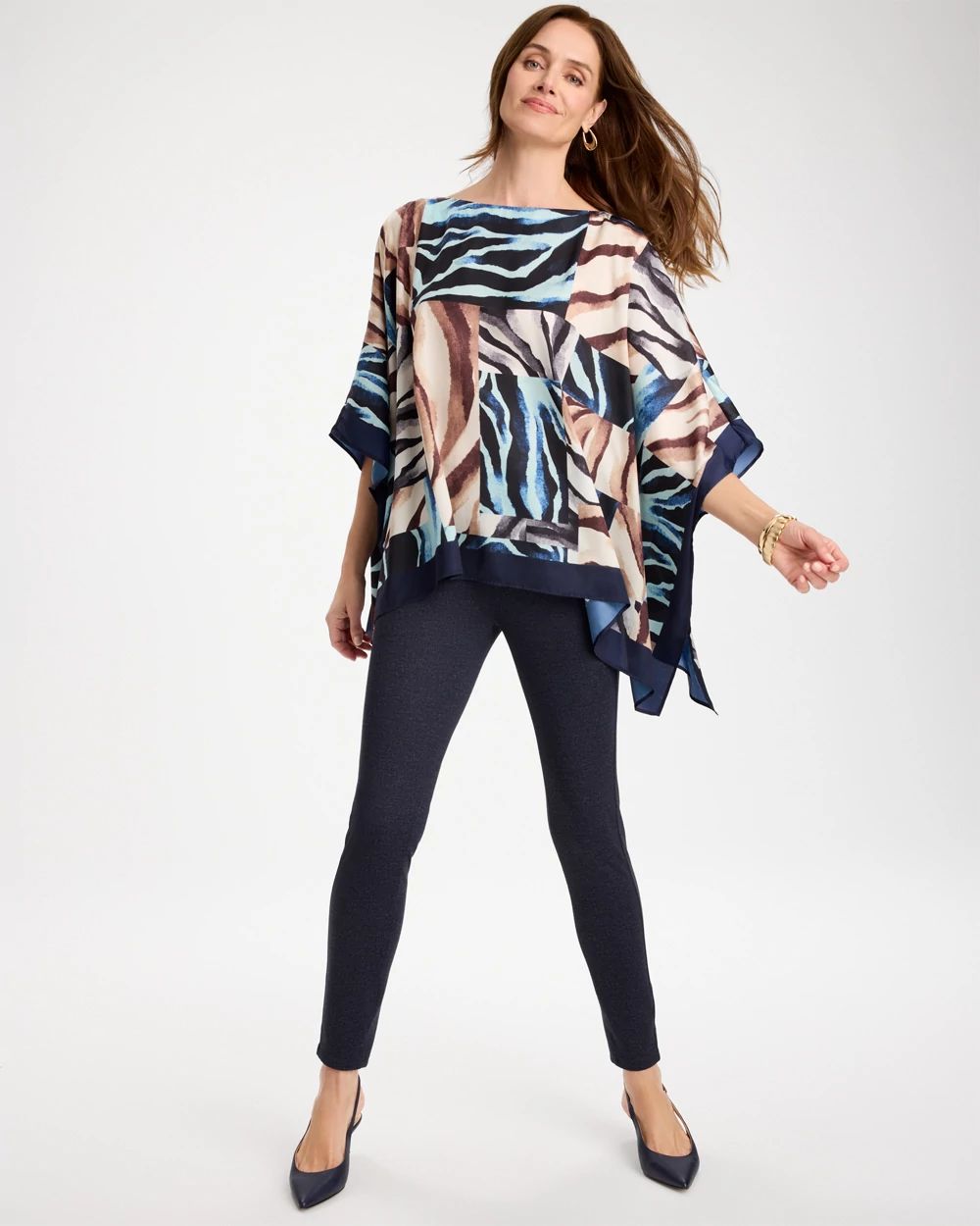 Artisanal Animal Printed Poncho click to view larger image.