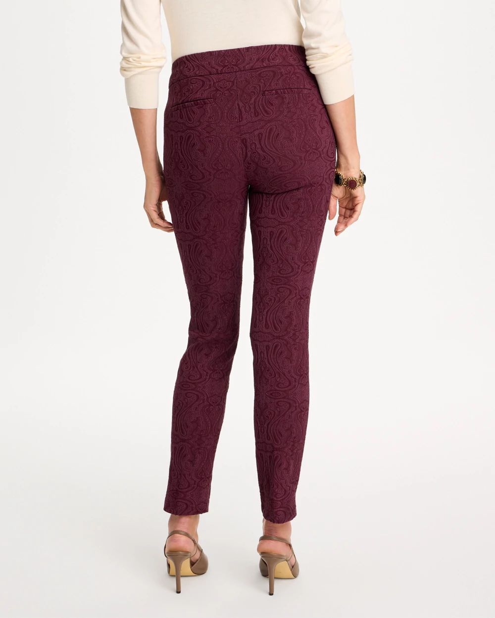 Brigitte™ Slim Ankle Jacquard Pants click to view larger image.