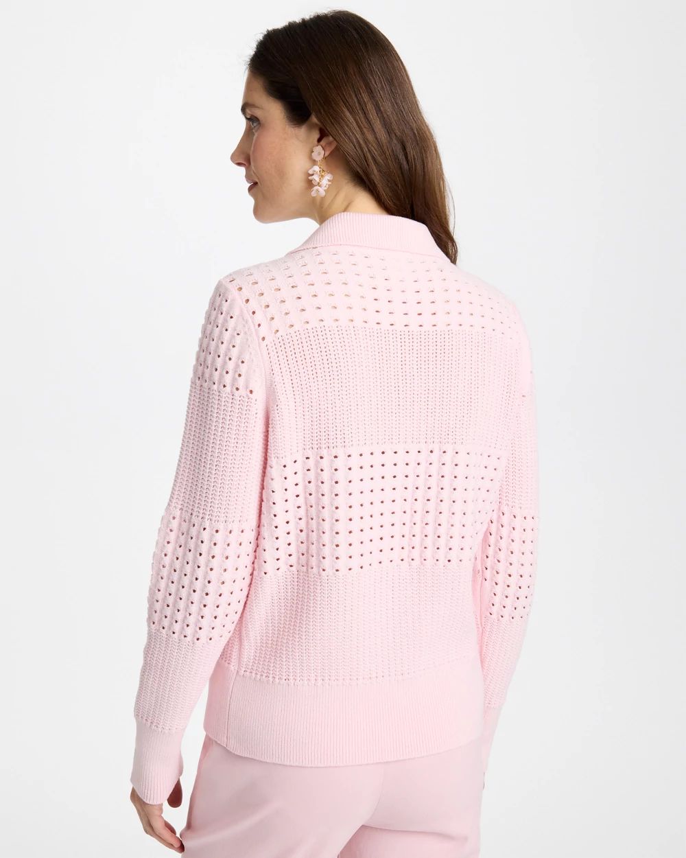 Textured Button-Front Cardigan