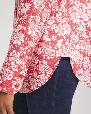 No Iron™ Long-Sleeved Folklore-Floral Shirt click to view larger image.