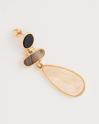 Two-Tone Neutral Drop Earrings click to view larger image.