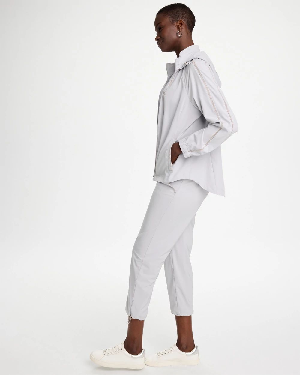 Zenergy® UPF Zip-Front Caviar Trim Jacket click to view larger image.