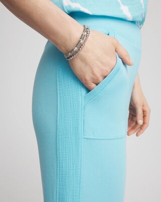 Zenergy® French Terry Gauze-Inset Cropped Pants click to view larger image.