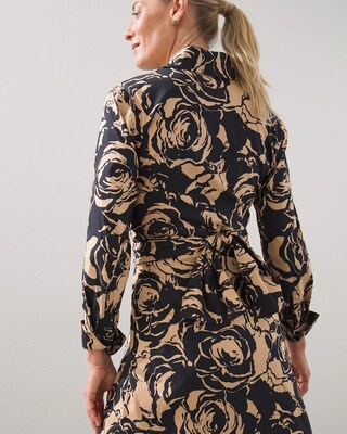 Black Label Floral Tie Front Dress