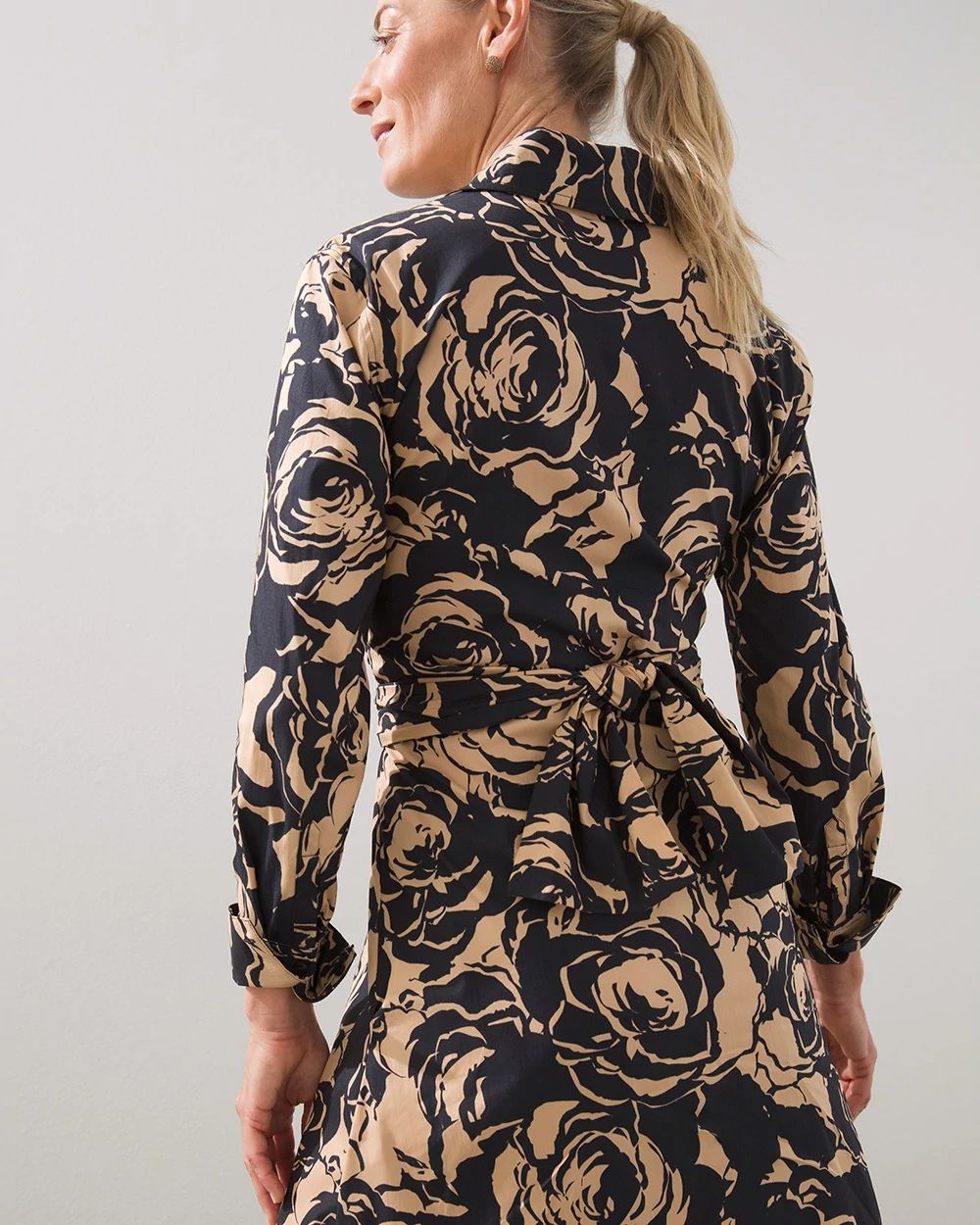 Black Label Floral Tie Front Dress