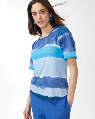 Linen Fringe Sleeve Tie Dye Tee