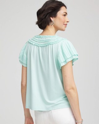 Touch of Cool™ Layered Pleated Flutter Tee click to view larger image.