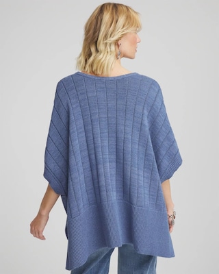 Open-Knit Splitneck Poncho click to view larger image.