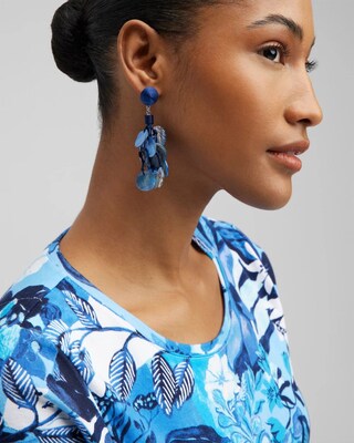 No Droop™ Navy Shell Earrings