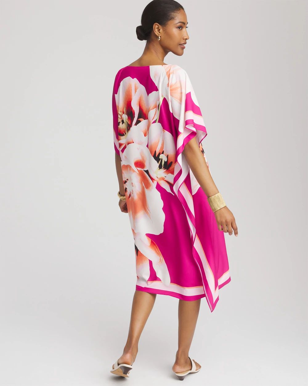 Floral Silky Kaftan Dress