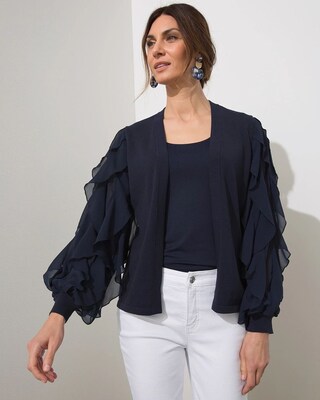 Ruffle Sleeve Cardigan