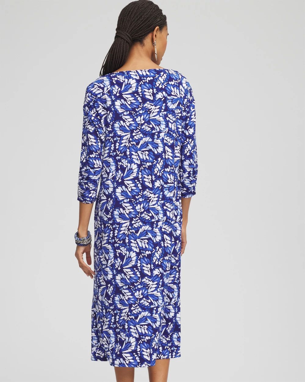 Batwing Sleeved Jersey Midi Dress