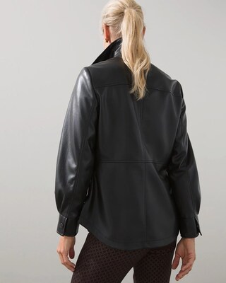 Faux Leather Shacket