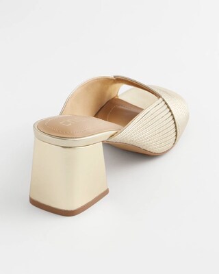 Vinia Metallic Rope Block Heels click to view larger image.