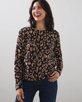 Embellished Animal Print Sweater