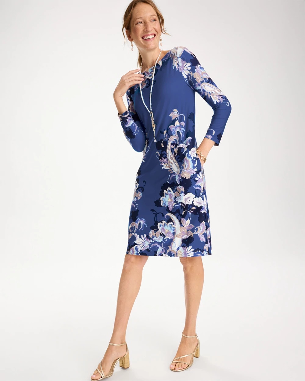 Jersey Knit Baroque Shift Dress