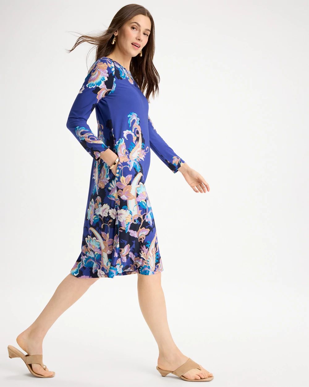 Jersey Knit Baroque Shift Dress