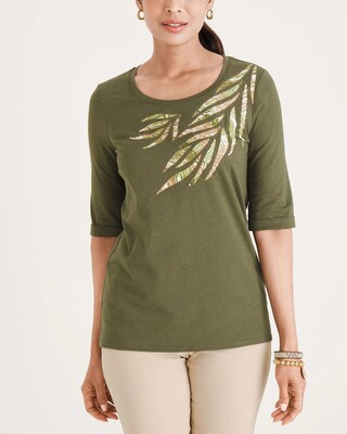 Laser-Cut Leaf-Print Tee