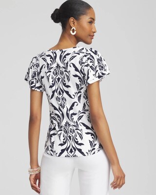 Swirl Ruffle Sleeve Tee