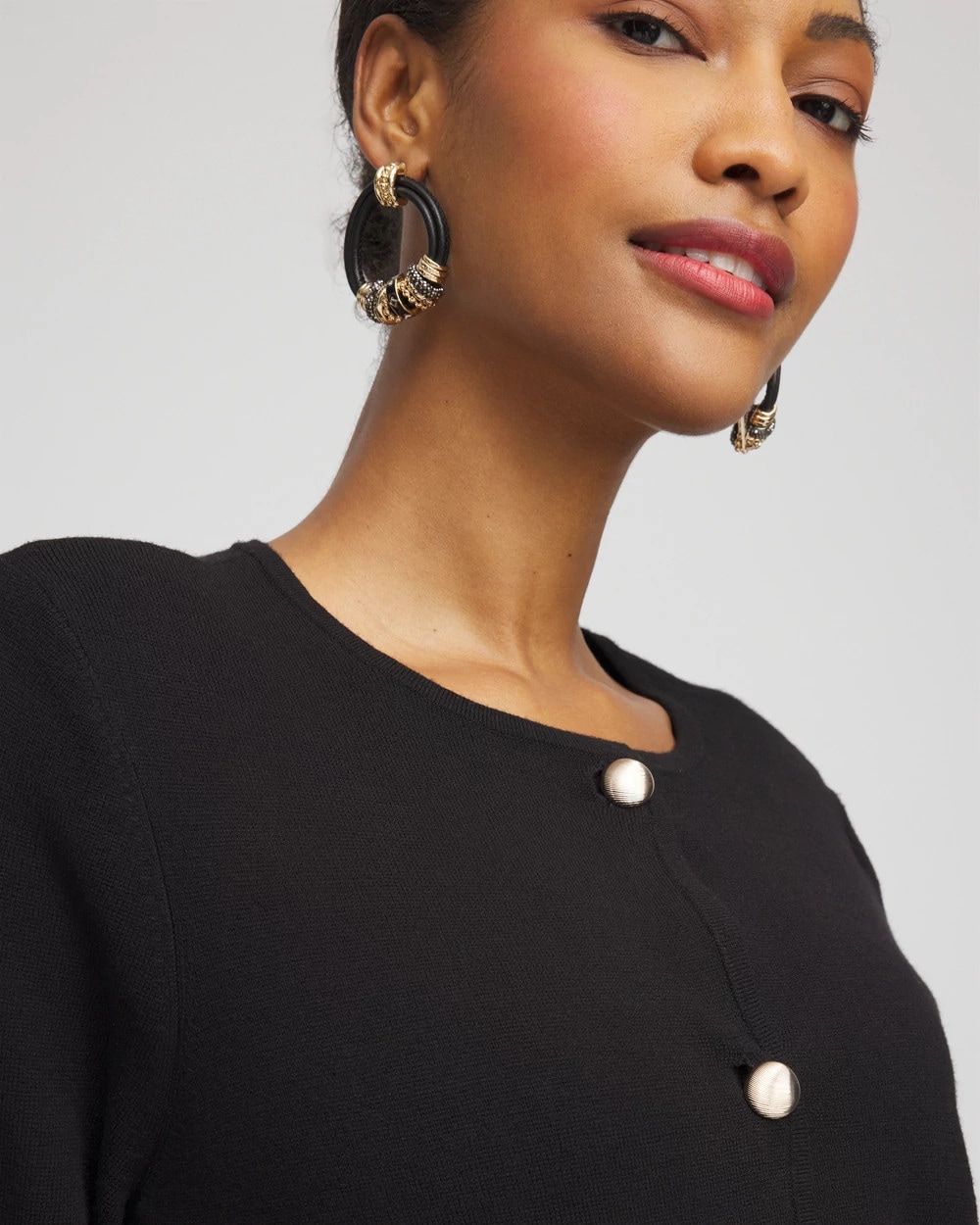 Button-Down Crewneck Coatigan