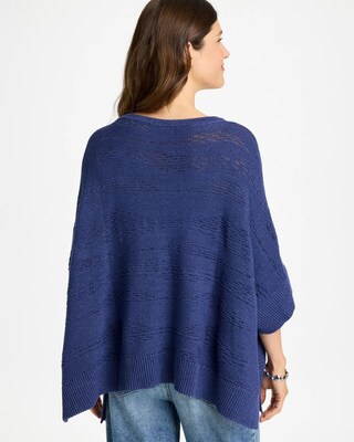 Cotton-Blend Sweater Poncho click to view larger image.