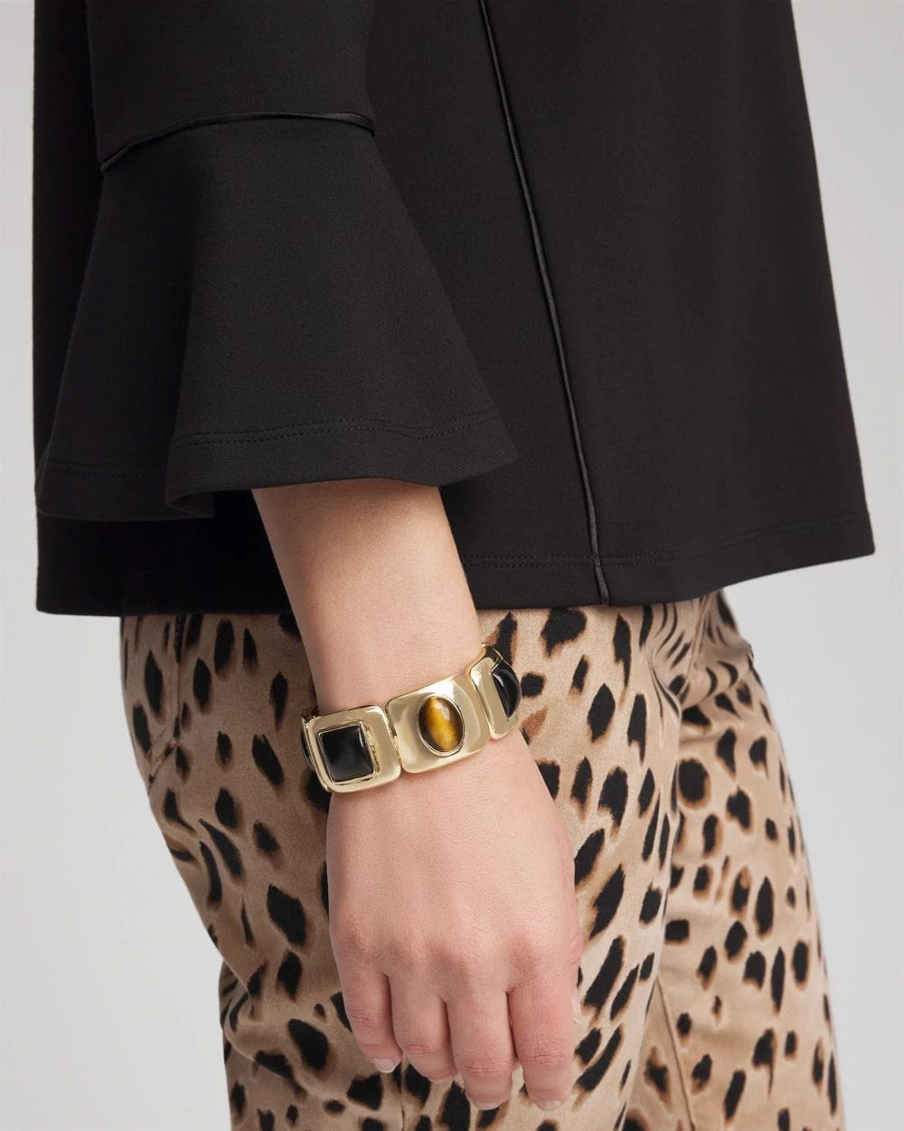 Chico's Originals Neutral Gold Stretch Bracelet