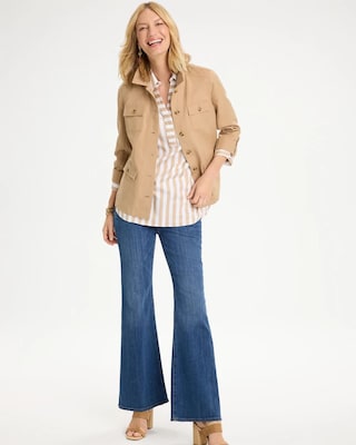 Linen-Cotton Utility Field Shacket click to view larger image.