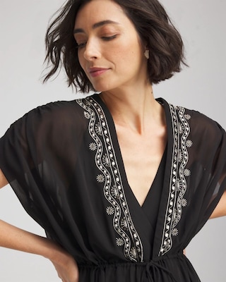 Miraclesuit® Beach Embroidered Long Kimono click to view larger image.