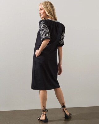 Embroidered Eyelet Sleeve Midi Dress
