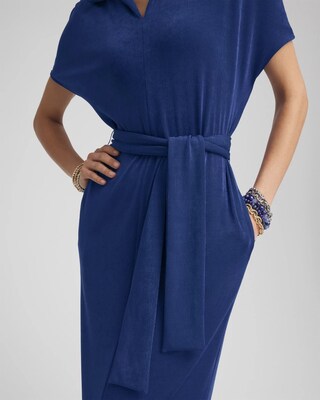 Travelers™ Belted V-Neck Collared Dress click to view larger image.