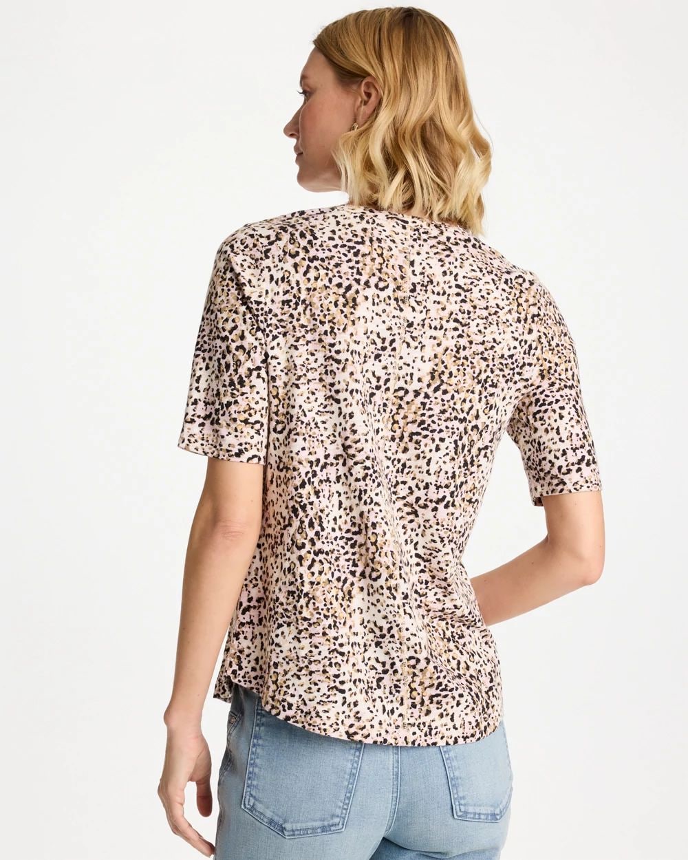 Printed Cotton Slub V-Neck Tee click to view larger image.