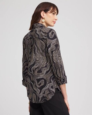 No Iron™ Sateen Swirls Print Shirt click to view larger image.