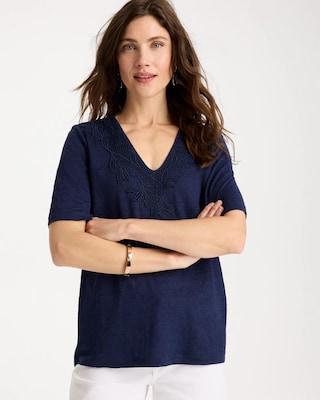 Flora Lace V-Neck Tee